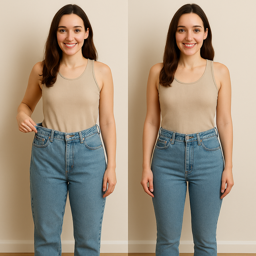 Jean adjustment before and after